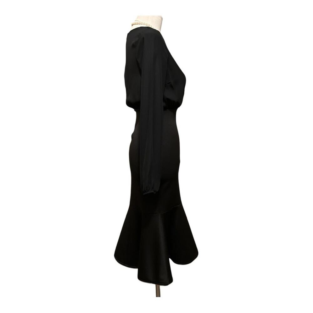 Charlotte Russe Elegant Black Dress Size Small Evening Gown Prom Maxi Ruched - Picture 4 of 13